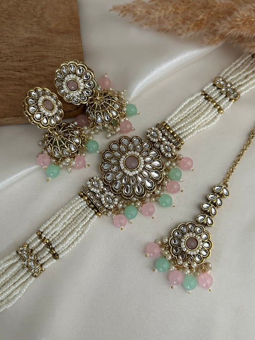 Pearl Kundan Choker Set