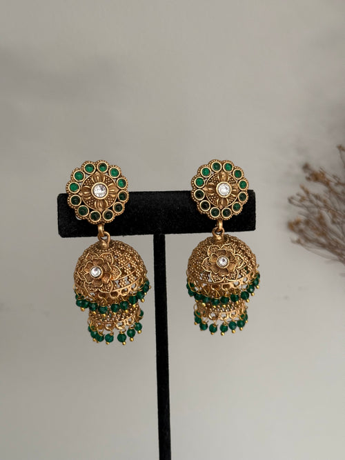 Double Gold imitation jhumkis