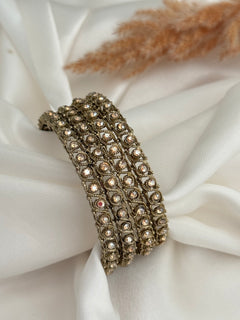 Gold stone Bangle Set
