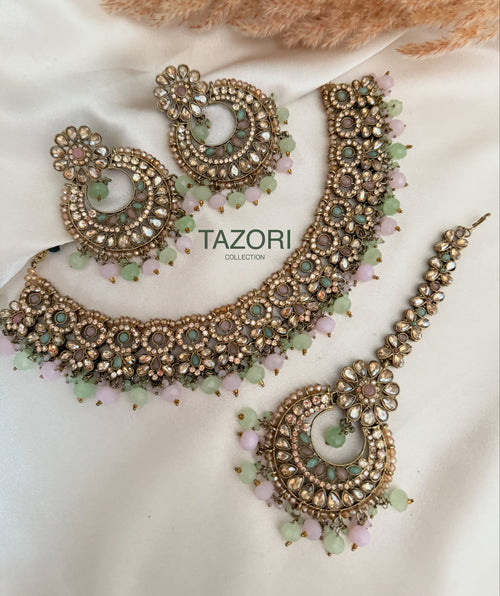 Pearl Polki Necklace Set