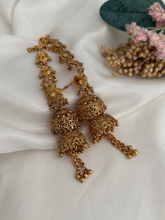 Gold double jhumki Earrings