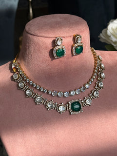 Heera Diamond double Necklace Set