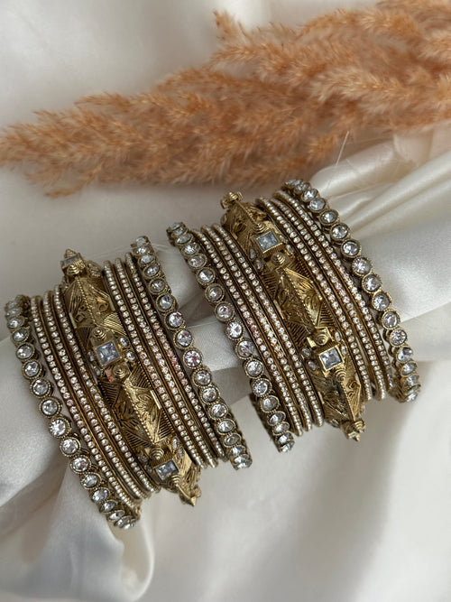 Gold Bangle stack Set