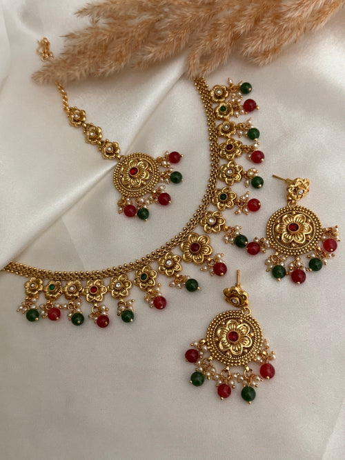 Pink Gold Choker Set