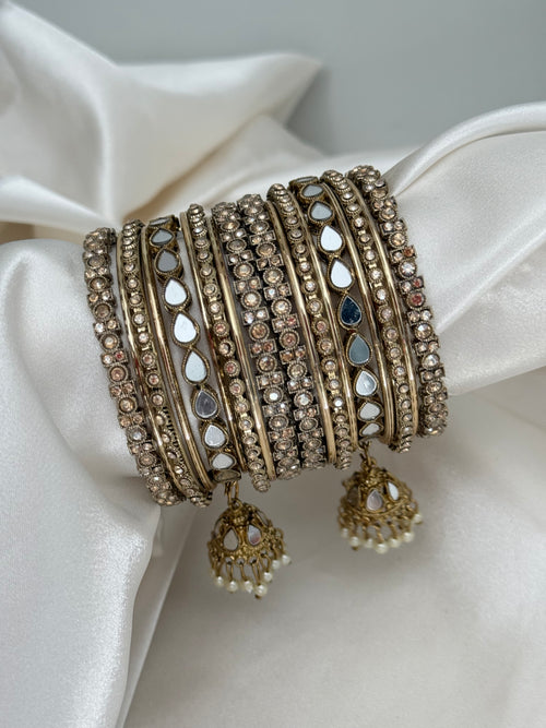 Polki x mirror bangles Set