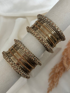 Antique gold metal Bangles Set
