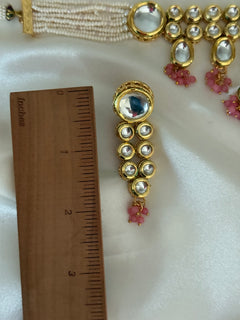 Pink kundan Choker Set