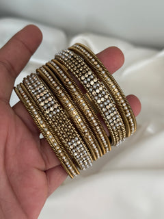 Antique Pearl Gold Kada Set