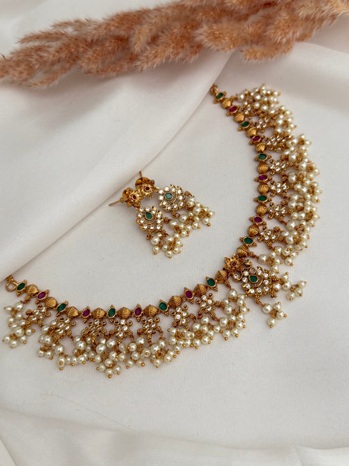 Ruby and Green Gold necklace Set