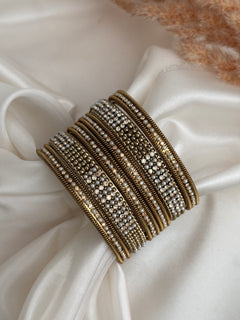 Antique Pearl Gold Kada Set