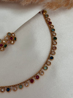 Silver/ Multicolour necklace Set