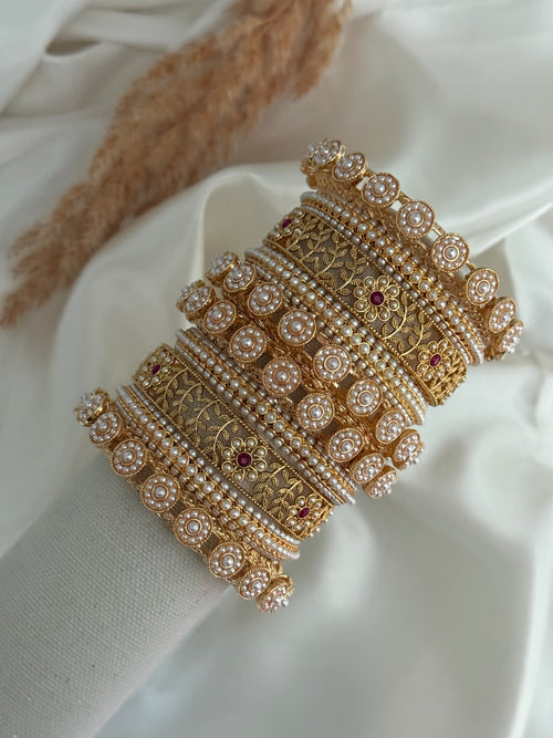 Kundan Bangle Stack Set