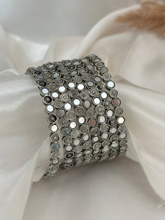 Silver Mirror Bangle Set
