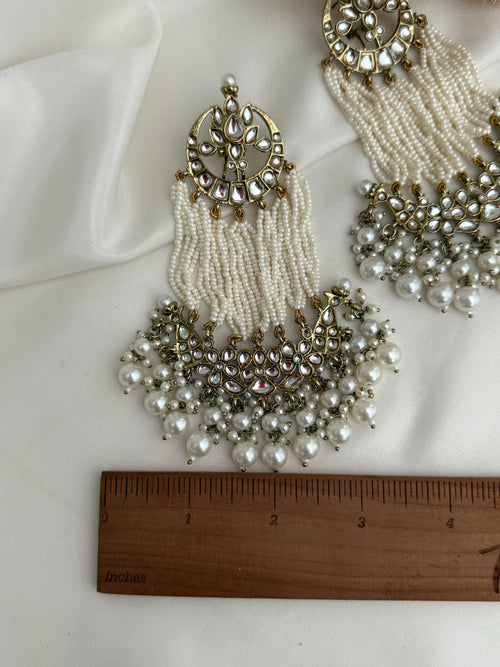 Pearl kundan Earrings