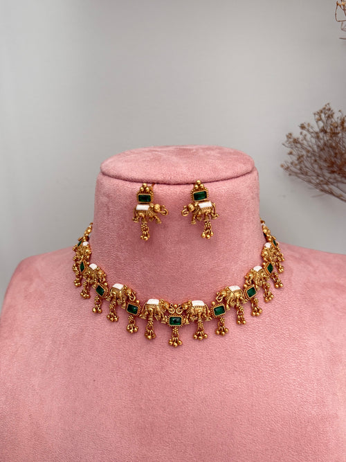 Elephant Antique Necklace Set