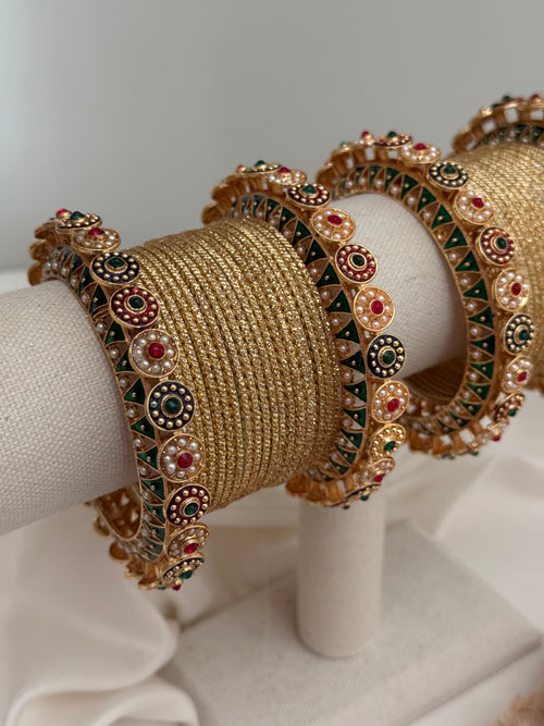 Kundan Gold bangles set
