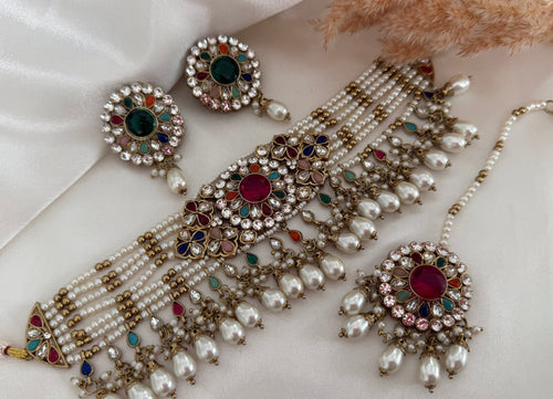Multicolor Pakistani Choker Set