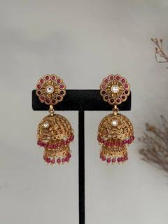 Double Gold imitation jhumkis