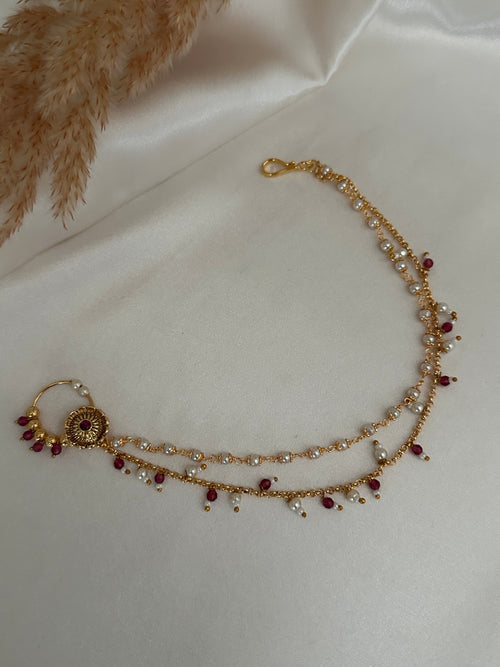 Bridal Maroon Nose Ring