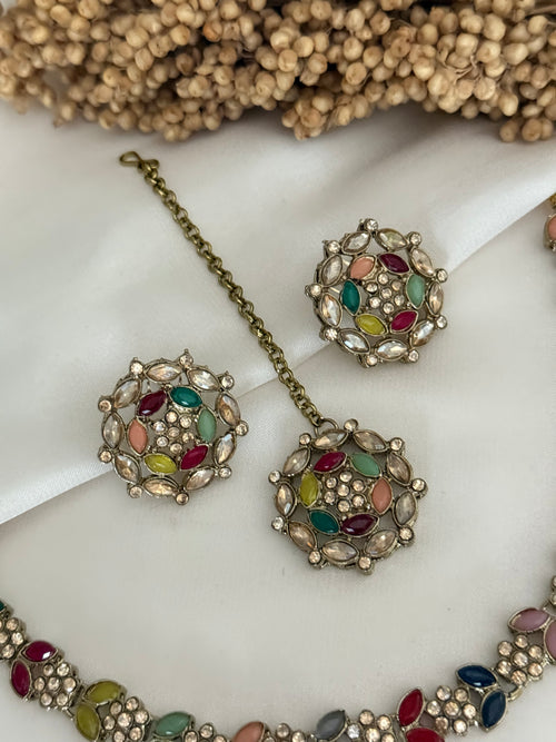 Polki sleek necklace with studs
