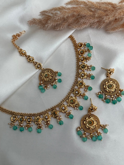 Pink Gold Choker Set