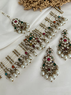 Multicolor Kundan Choker Set