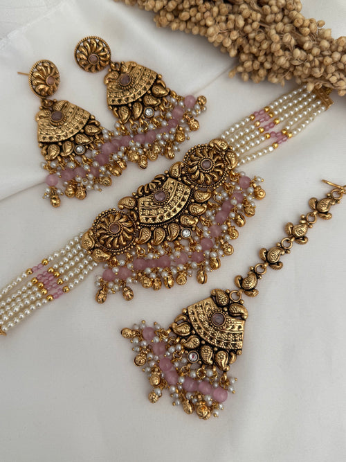 Zahra Gold choker Set