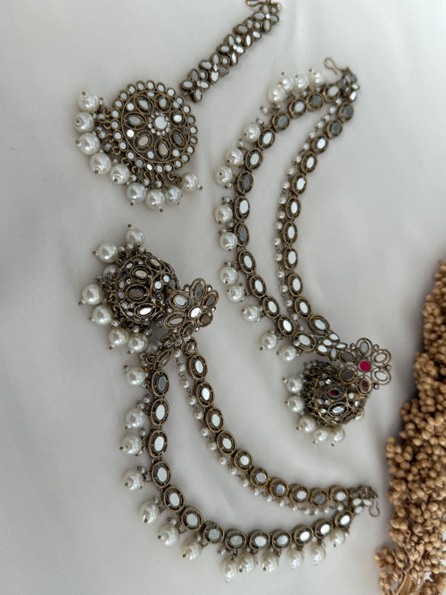 Mirror Bahubali Jhumka Set