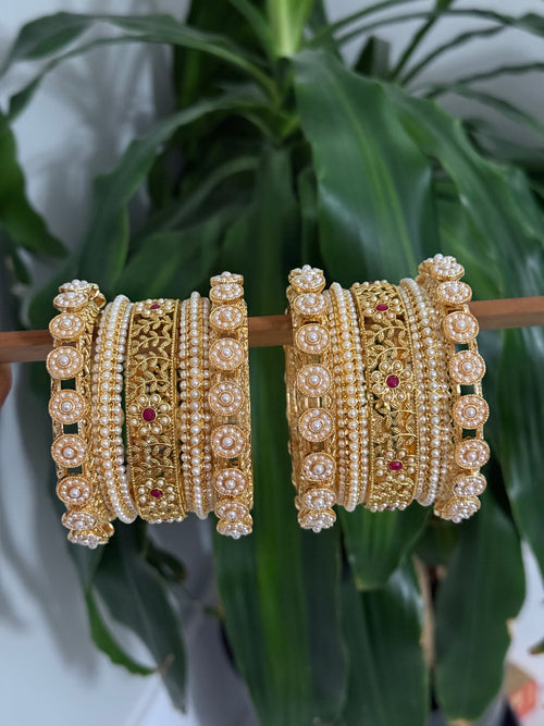 Kundan Bangle Stack Set