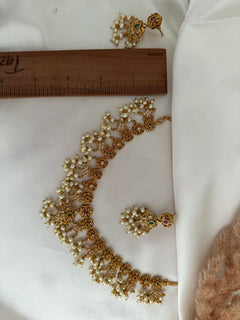 Ruby Pink and Green Gold Choker Set