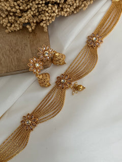 Gold imitation Polki choker Set