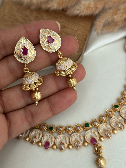 Meenakari Polki Necklace Set