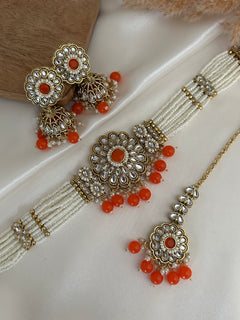 Pearl Kundan Choker Set