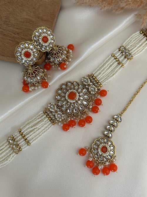 Pearl Kundan Choker Set