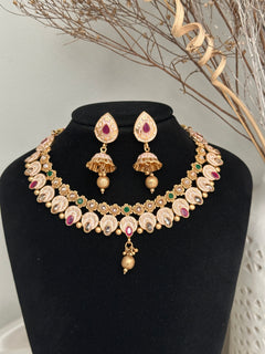 Meenakari Polki Necklace Set