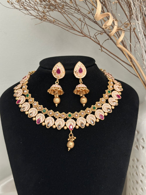 Meenakari Polki Necklace Set