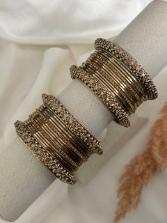 Antique gold metal Bangles Set