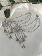 Silver Polki Earrings Set