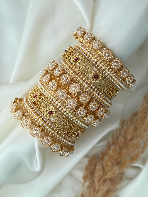 Kundan Bangle Stack Set