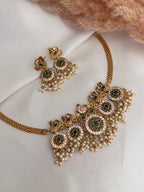 Pink American Diamond Necklace Set