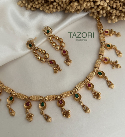 Necklace Set|Color:Red x Green