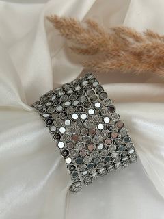 Silver Mirror Bangle Set