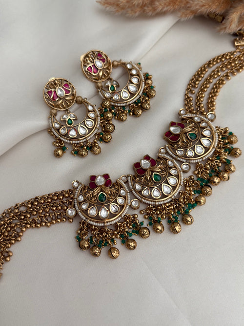 Heritage ruby x green Necklace Set