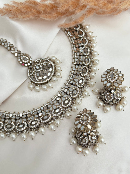 Pearl mirror Necklace Set