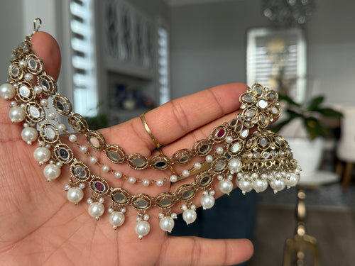 Mirror Bahubali Jhumka Set