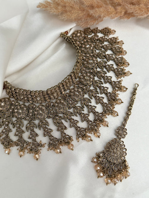 Bridal Gold polki Kundan Necklace Set