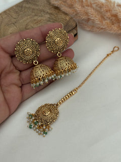 Gold imitation Earrings Tikka Set