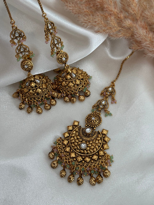 Diya jhumka tikka set