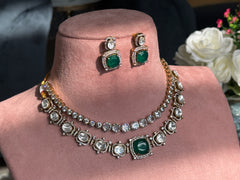 Heera Diamond double Necklace Set