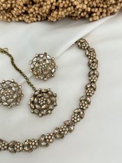 Polki sleek necklace with studs
